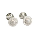 PENDIENTES CHATON CIRCONITA DE  2MM.ROSCA.ORO BLANCO.