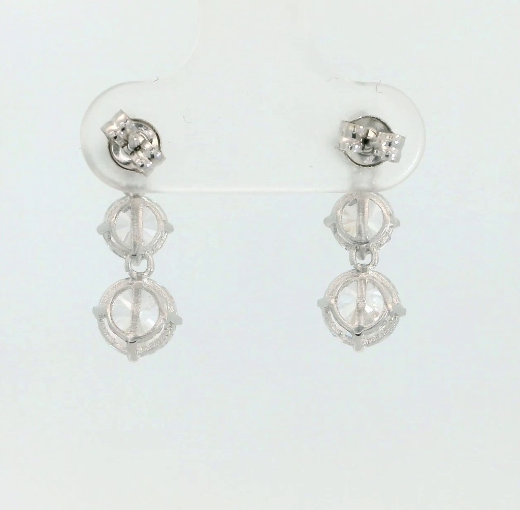 PENDIENTES CIRCONITAS DE 4'5MM Y 6MM.ORO BLANCO.18MM.
