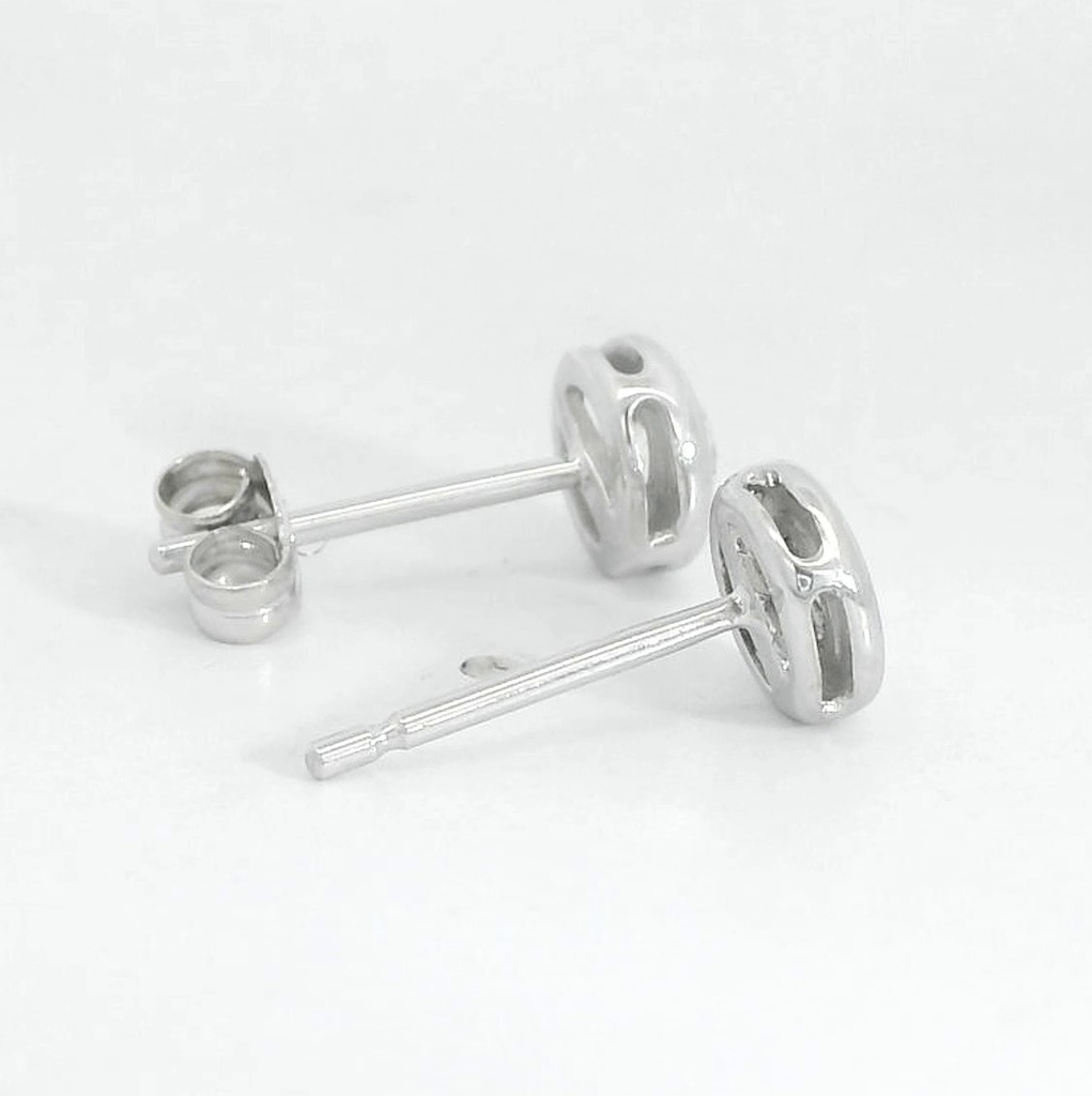 PENDIENTES CHATON FUNDICION  6MM. BRILLANTES H-SI1  0.32 CT TW