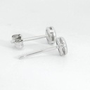 PENDIENTES CHATON FUNDICION  5MM. BRILLANTES H-SI1 0.20 CT TW.