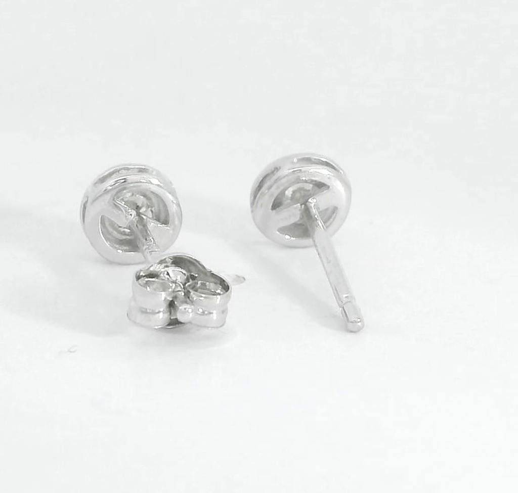PENDIENTES CHATON FUNDICION  5MM. BRILLANTES H-SI1 0.20 CT TW.