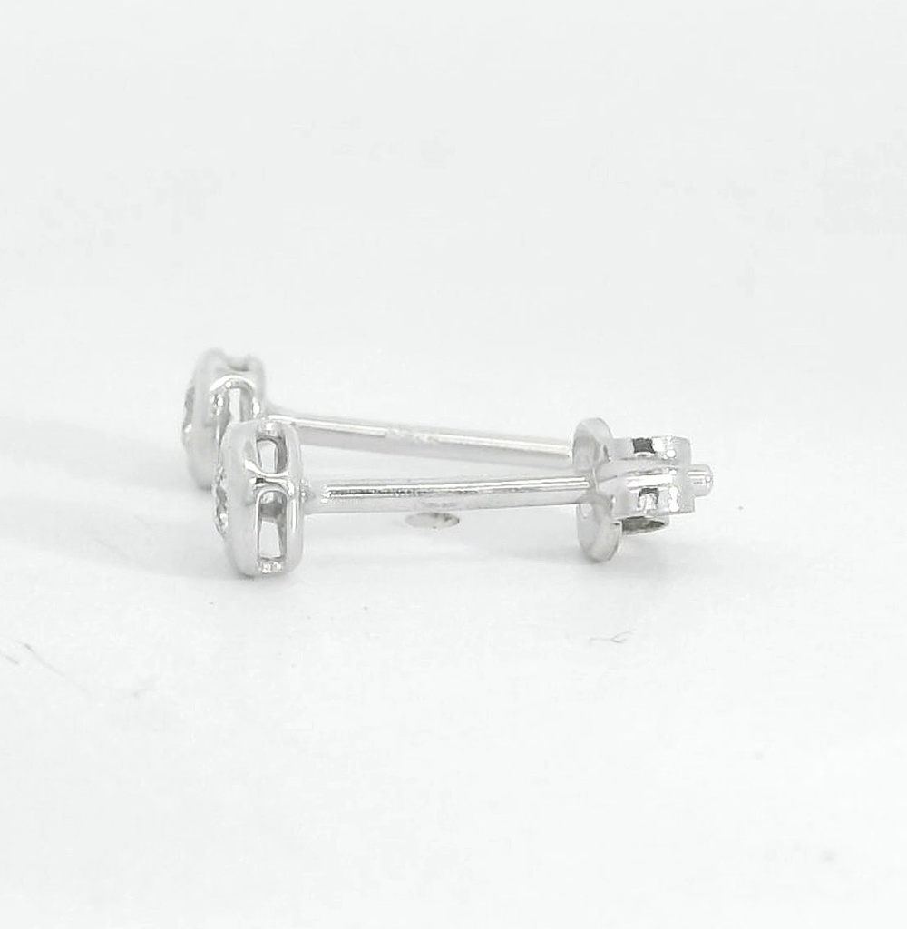 PENDIENTES CHATON FUNDICION 4MM  BRILLANTES H-SI1 0.10 CT TW