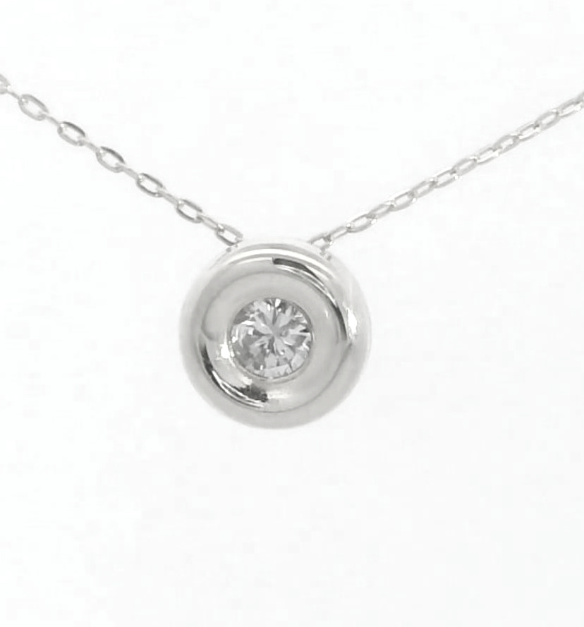 COLGANTE CHATON ORO BLANCO ESTAMPACION 4.5MM.BRILLANTE H-SI 1. 0.03 CT.0.03CT.