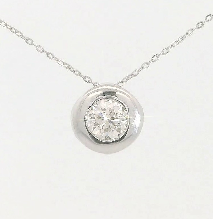 COLGANTE CHATON FUNDICION ORO BLANCO 7MM. BRILLANTE H-SI 1. 0.22 CT.