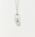 COLGANTE CHATON FUNDICION ORO BLANCO 7MM. BRILLANTE H-SI 1. 0.22 CT.