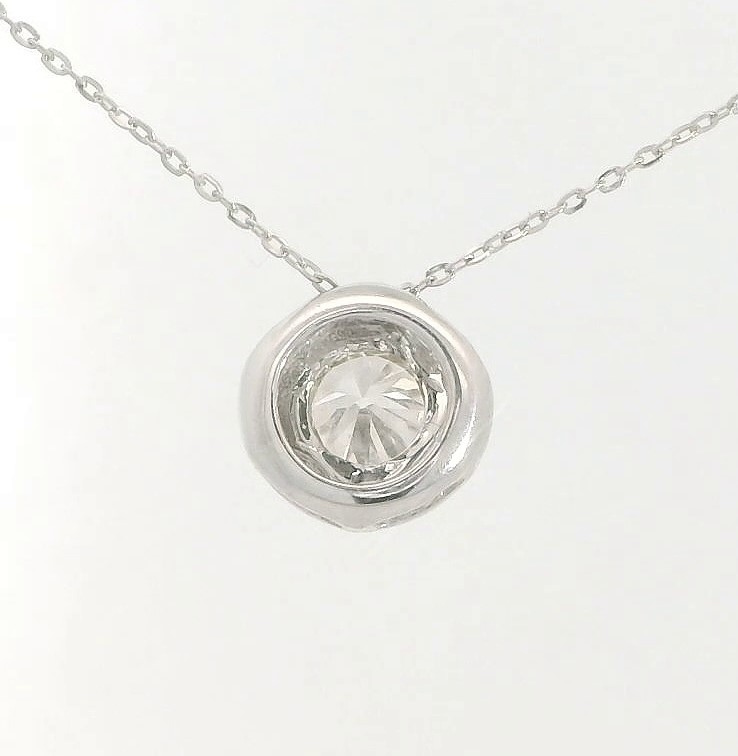 COLGANTE CHATON FUNDICION ORO BLANCO 7MM. BRILLANTE H-SI 1. 0.22 CT.