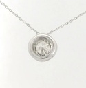 COLGANTE CHATON FUNDICION ORO BLANCO 7MM. BRILLANTE H-SI 1. 0.22 CT.