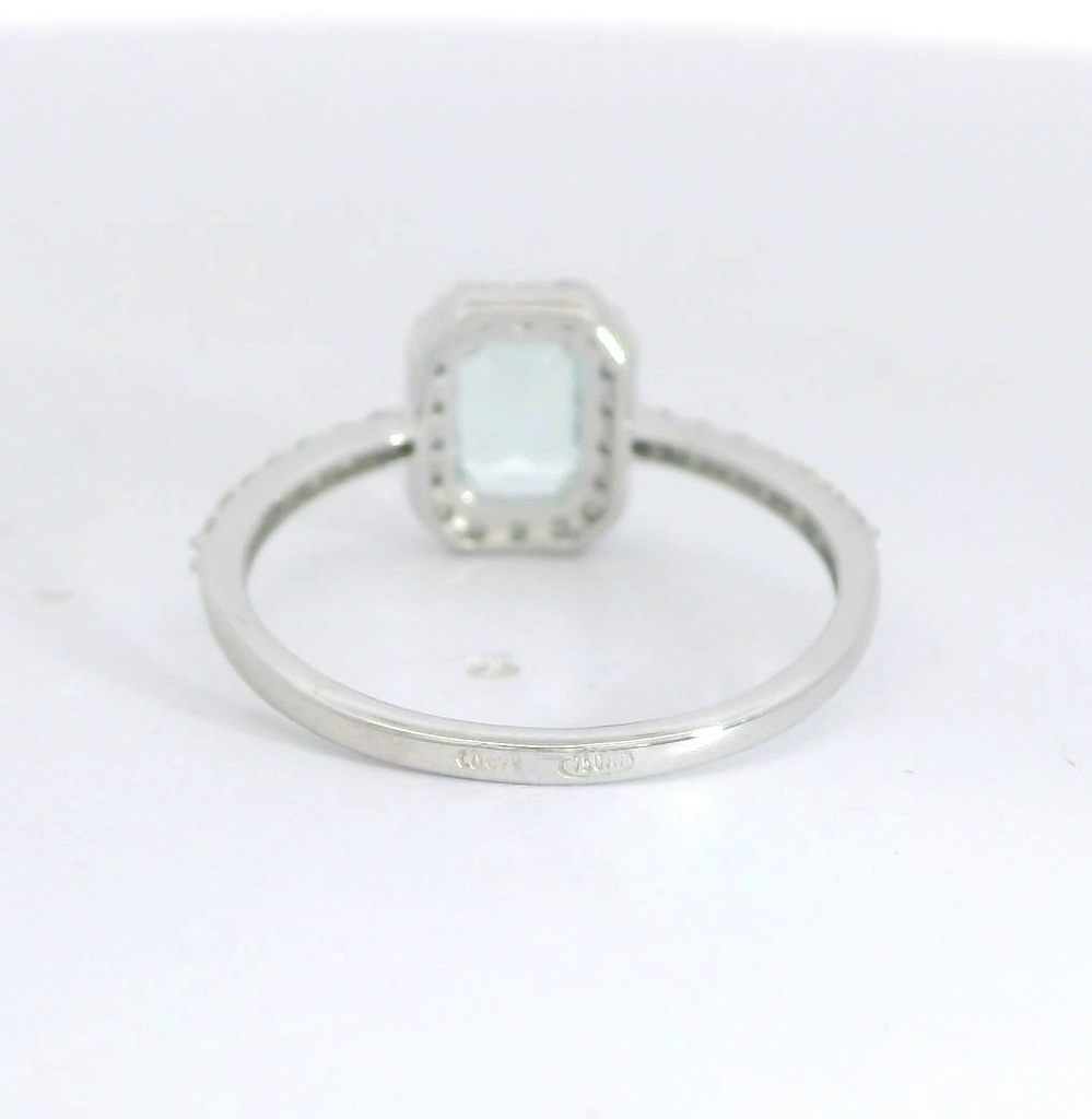 SORTIJA  BRILLANTES DI RD VSI H 0.283 1 AGUA MARINA 0.512 CT.0.28 CT TW