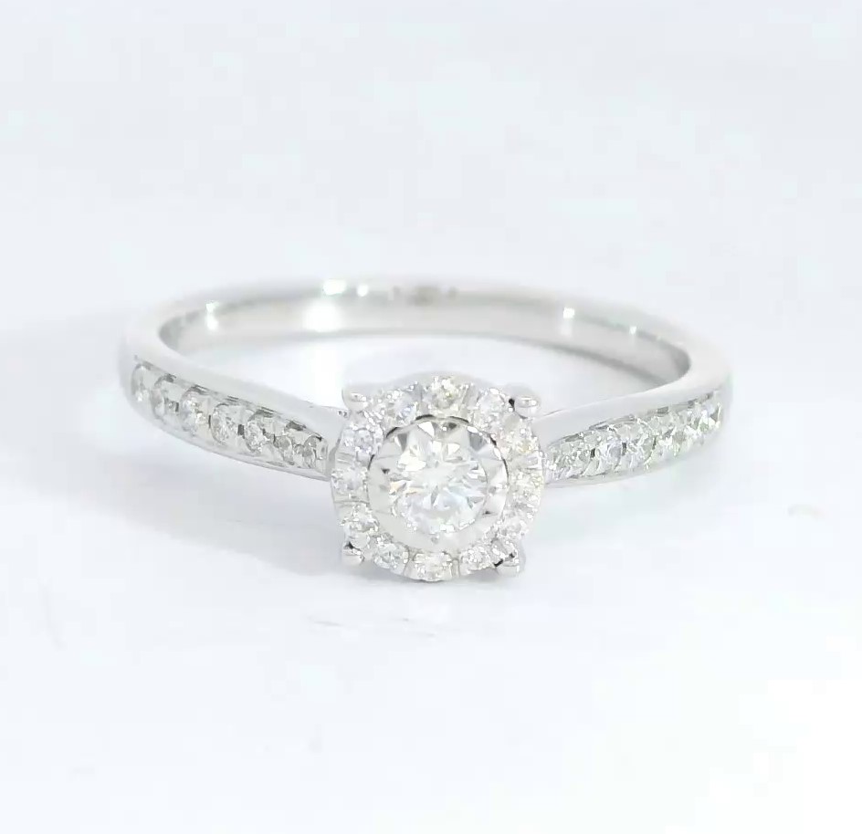 SORTIJA  BRILLANTES DI 10 RD 0.10 CT  SI-H 14 SC 0.09 1RD 0.10 2RD 0.011 CT.0.30 CT TW