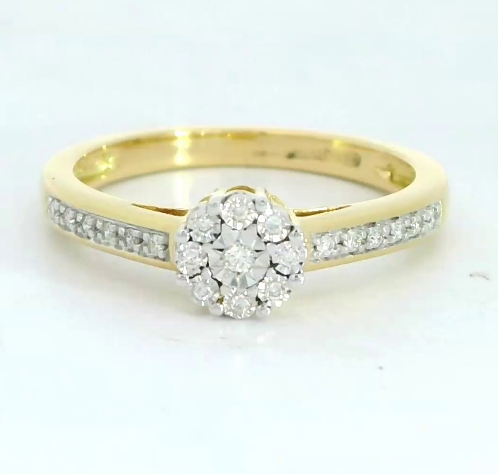 SORTIJA  BRILLANTES DI 12 RD 0.06 CT DI 1 RD SI-H 0.01 DI 8RD 0.03 CT.TW