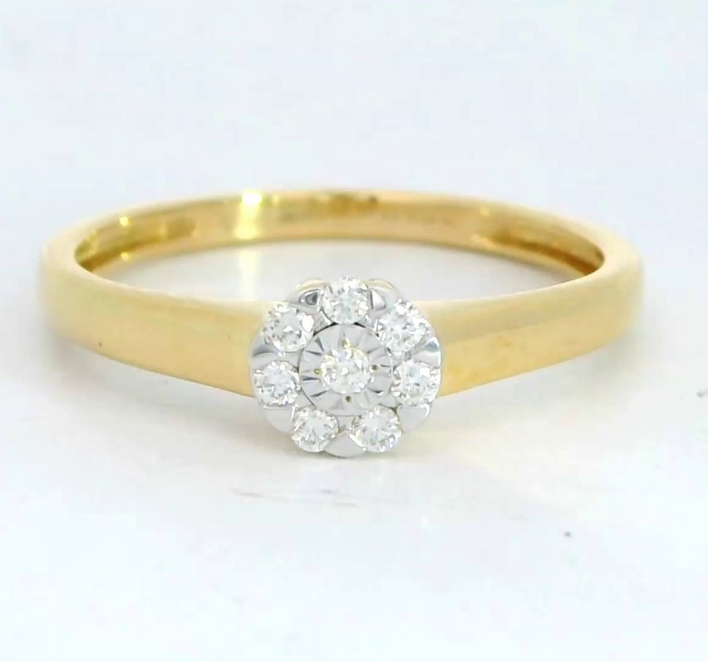 SORTIJA  BRILLANTES DI 7 RD 0.09 CT DI 1 RD SI-H 0.02 CT TW.