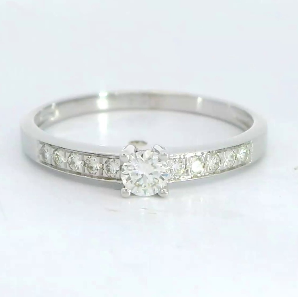 SORTIJA  BRILLANTES DI 10 RD 0.15 CT DI 1 RD SI-H 0.15 CT TW