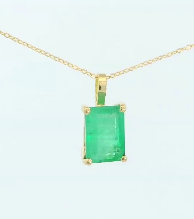 COLGANTE ESMERALDA 7x5MM.