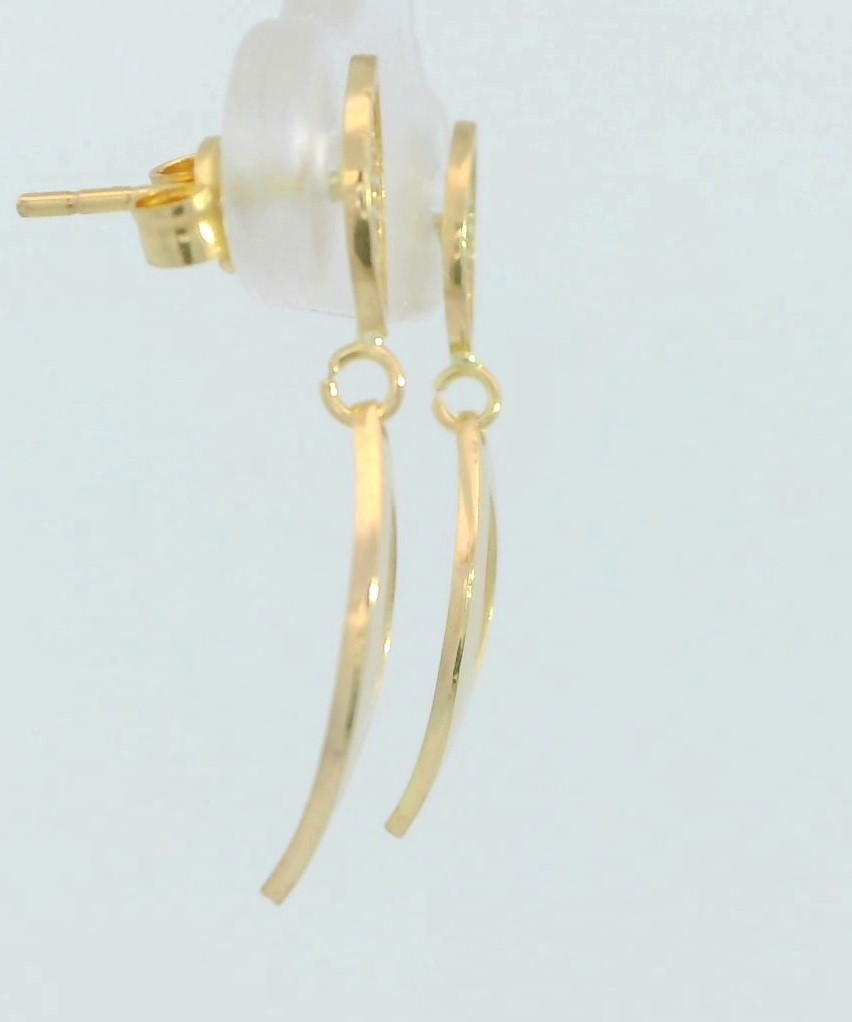 PENDIENTES LARGOS 25x6MM CON CIRCONITAS. PRESION