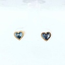 PENDIENTES CORAZON 6MM PIEDRA COLOR AGUA MARINA