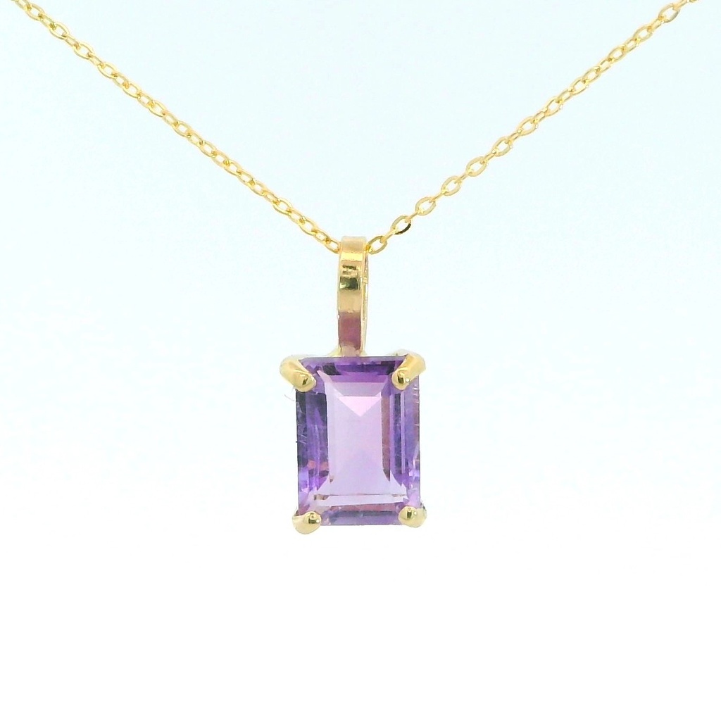 COLGANTE AMATISTA SEMIPRECIOSA 7x5MM.