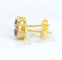 PENDIENTE CUAJO 5MM.AMATISTA DE 3MM Y CIRCONITAS.