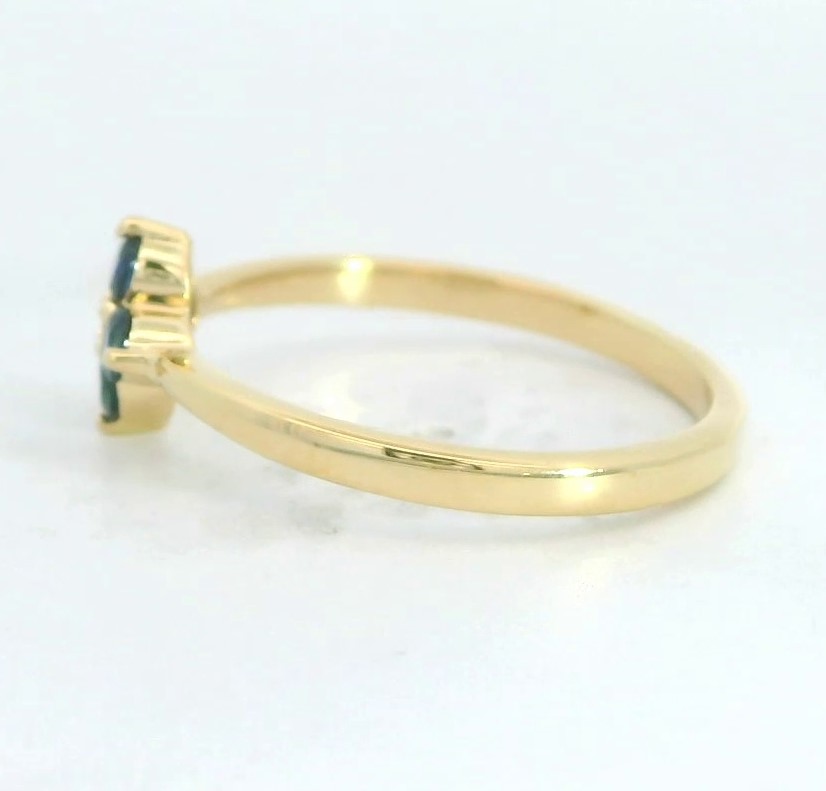 SORTIJA  BRILLANTES DI 1RD 0.01 CT 4 ZAFIROS 0.038 CT