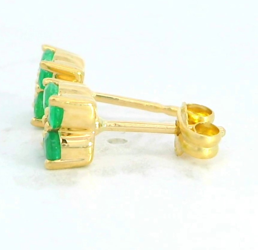 PENDIENTES BRILLANTES Di 2 RD 0.02 8 ESMERALDA 0.72 CT TW