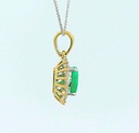 COLGANTE  ESMERALDA OVAL DE 0.64 CT Y BRILLANTES DI 14 RD SI H 0.15 CT TW