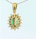 COLGANTE  ESMERALDA OVAL DE 0.64 CT Y BRILLANTES DI 14 RD SI H 0.15 CT TW