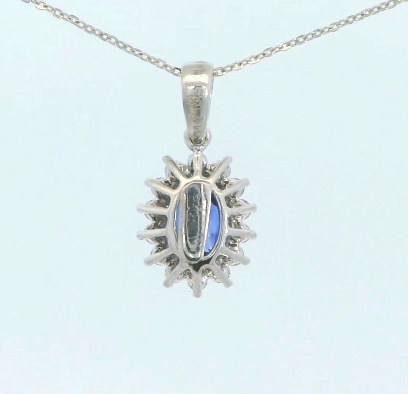 COLGANTE BRILLANTES 1 ZAFIRO 0.64 CT DI 14 RD SI H 0.15 CT TW