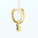 PENDIENTES ARO DESMONTABLE TOPACIO  LONDON BLUE 3MM Y CIRCONITAS.17x1'5MM.