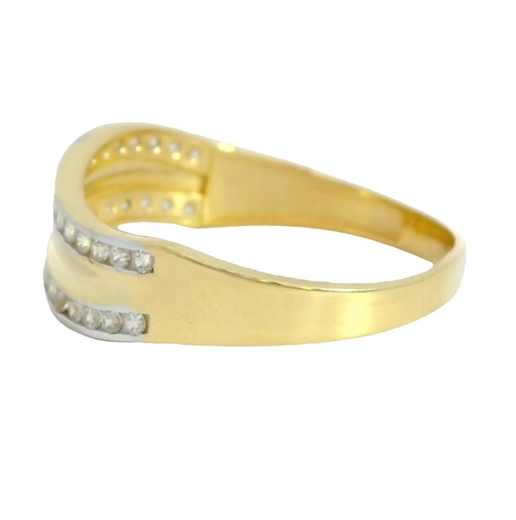 SORTIJA BICOLOR CON CIRCONITAS.