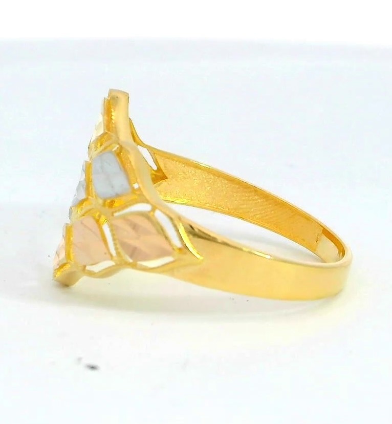 SORTIJA HOJAS TRICOLOR