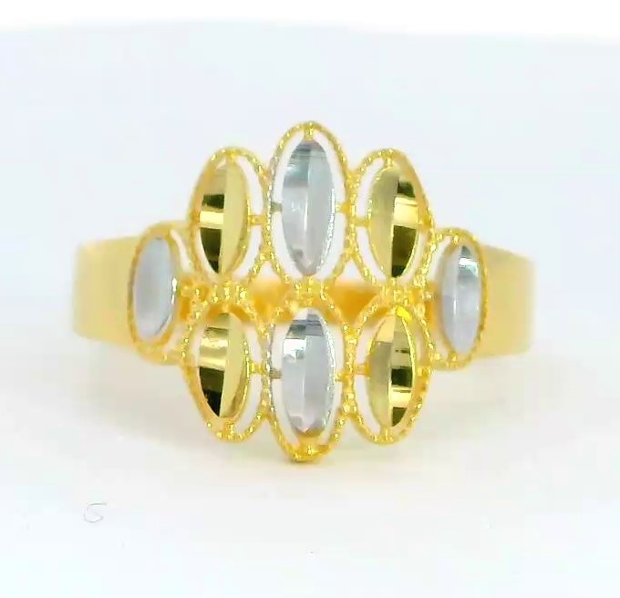 SORTIJA MOTIVOS OVALES BICOLOR