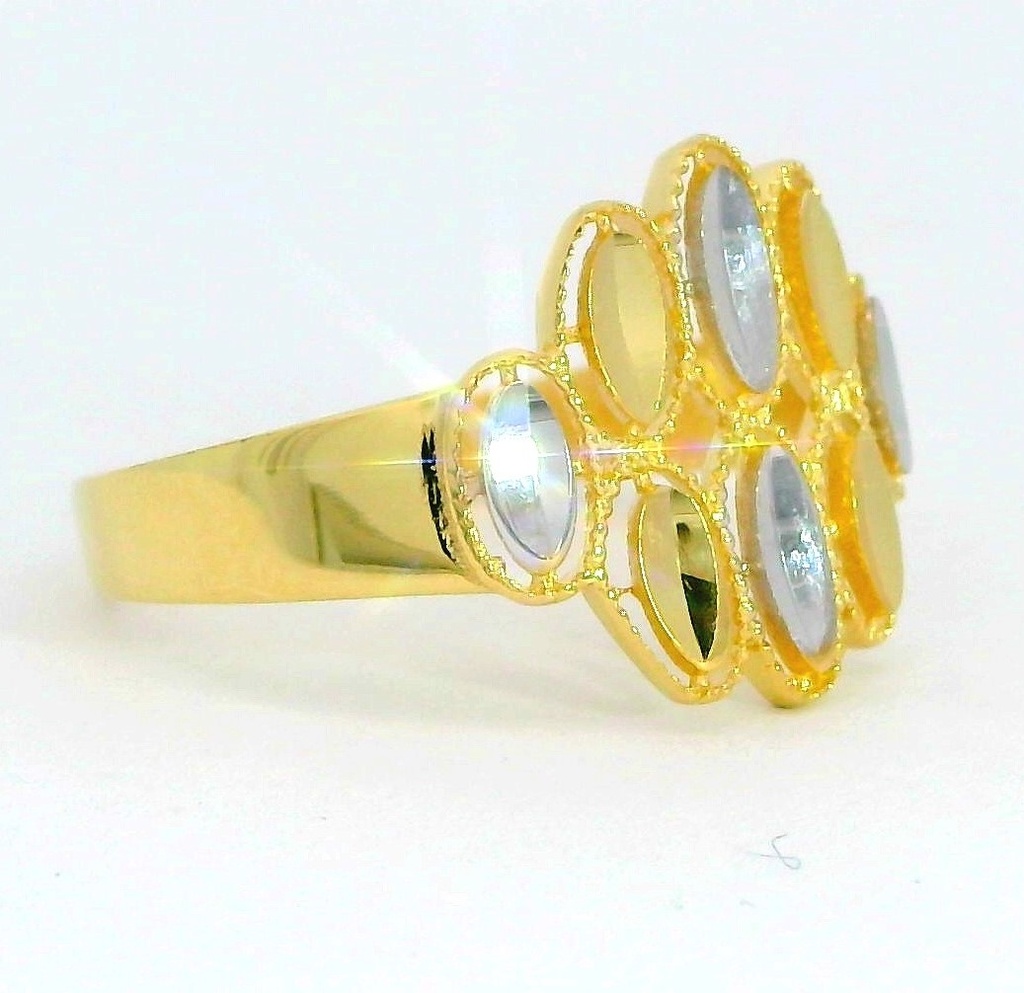 SORTIJA MOTIVOS OVALES BICOLOR