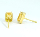 PENDIENTES OCTOGONO 5x3 CITRINO SEMIPRECIOSO 7MM.PRESION