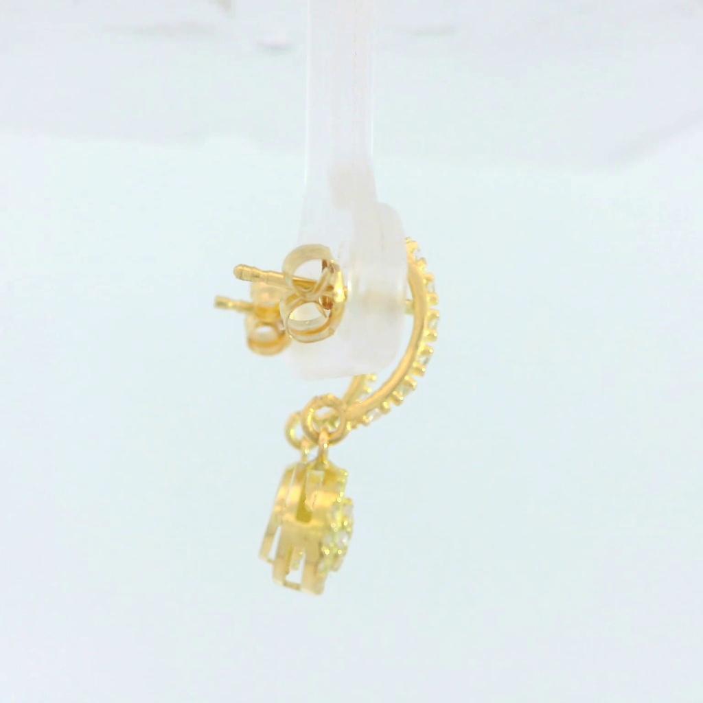 PENDIENTES LARGOS CUAJO DE CIRCONITAS.18MM.PRESION