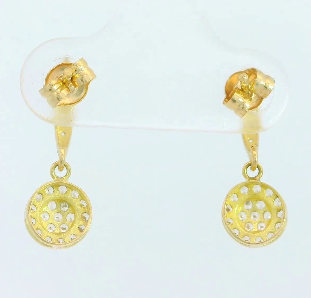 PENDIENTES LARGOS CUAJO DE CIRCONITAS.18MM.PRESION