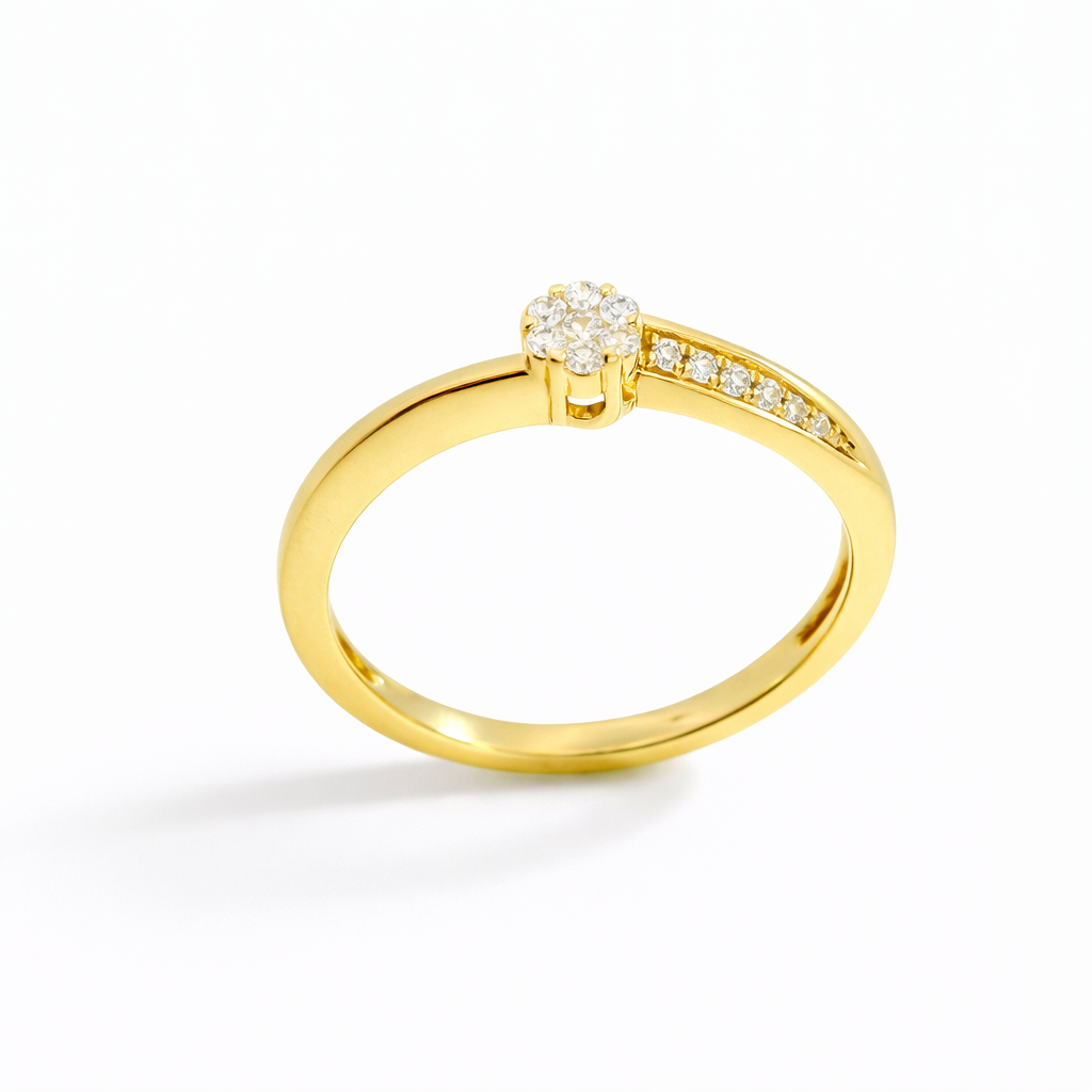 SORTIJA  BRILLANTES DI 10RD 0.09 CT 8 RD SI H 0.03 CT. 0.12 CT TW