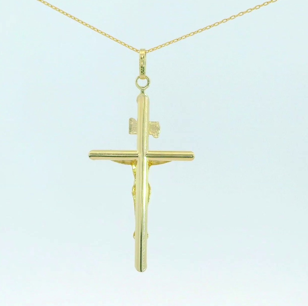 CRUZ  CON CRISTO 9KILATES.29x16MM.TUBO 2MM.