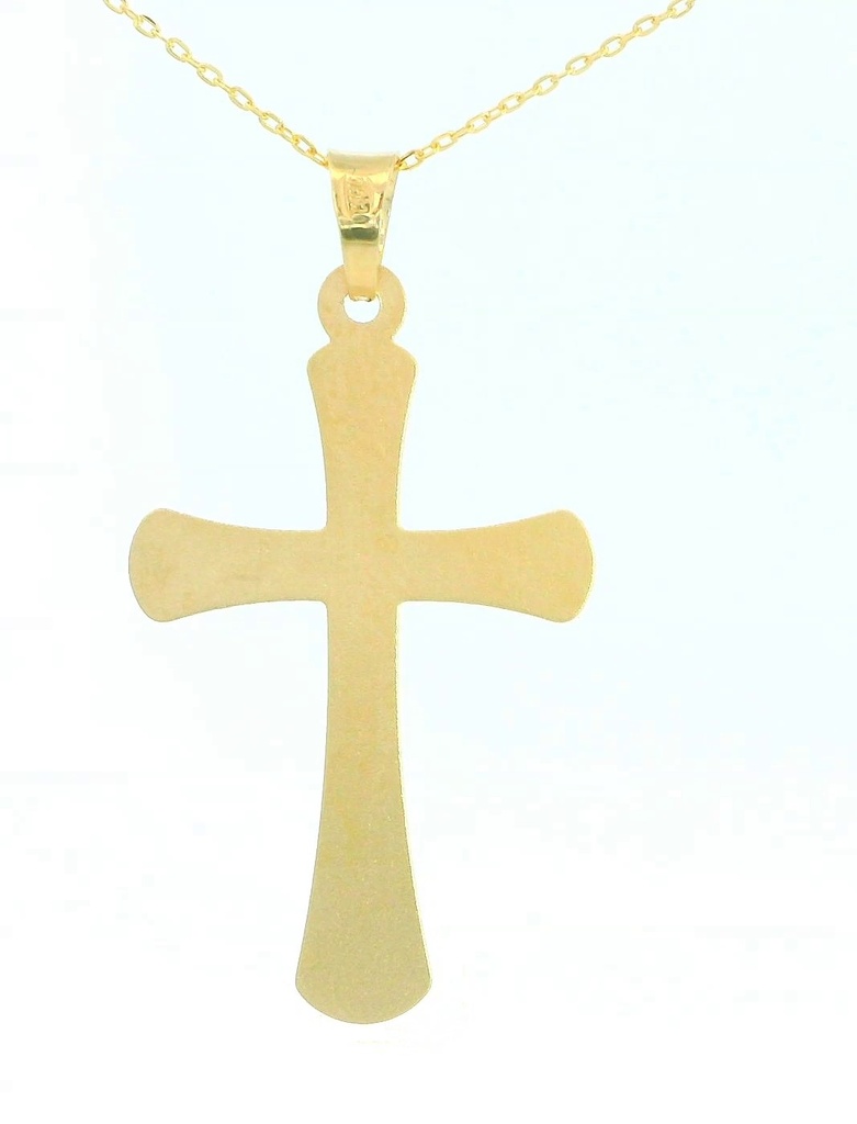 CRUZ LISA SIN CRISTO 25x16MM. 9 KILATES