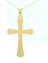 CRUZ LISA SIN CRISTO 25x16MM. 9 KILATES