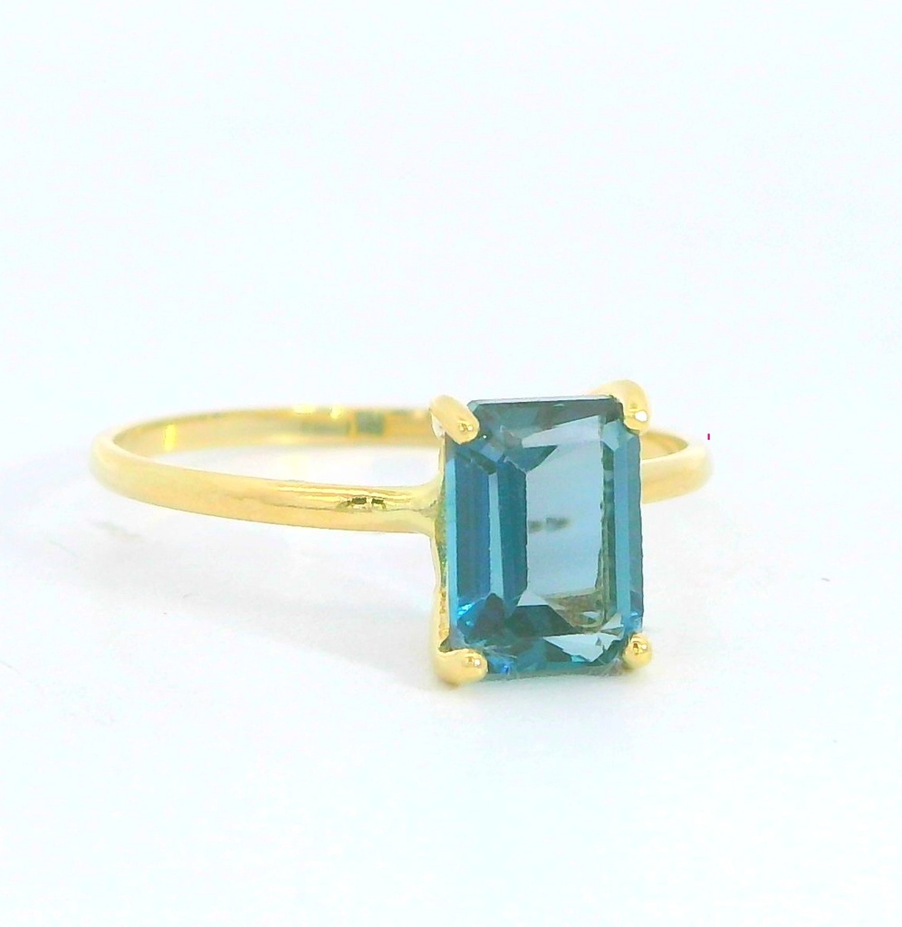 SORTIJA TOPACIO LONDON BLUE SEMIPRECIOSO 7x5MM