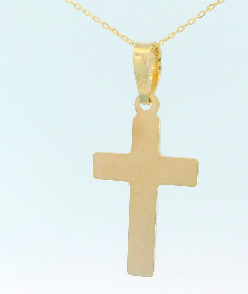 CRUZ LISA SIN CRISTO 21x12MM. 9 KILATES