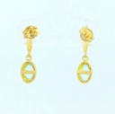 PENDIENTES LARGOS ,OVAL AGUA MARINA SEMIPRECIOSA  CON CIRCONITASS.PRESION.18MM
