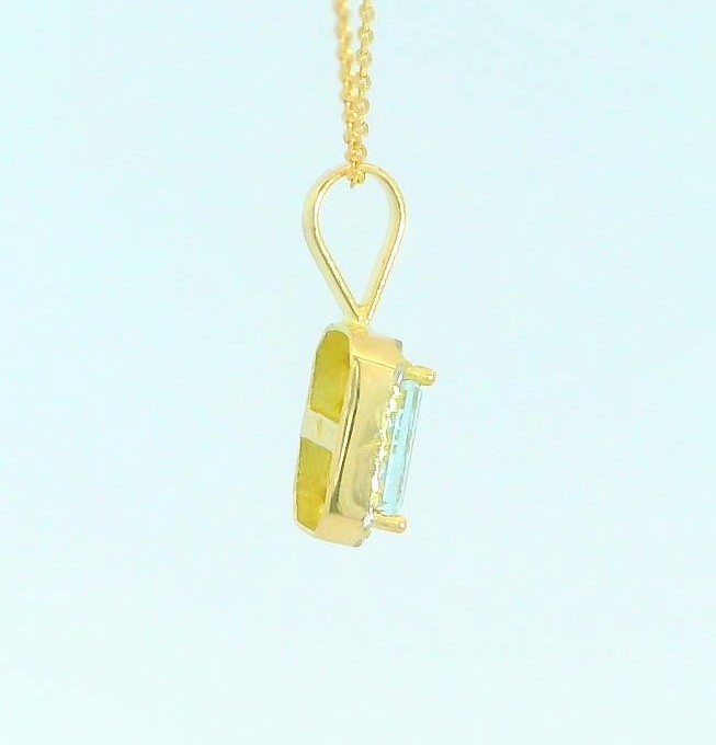 COLGANTE OCTOGONO AGUAMARINA SEMIPRECIOSA DE 5x3MM