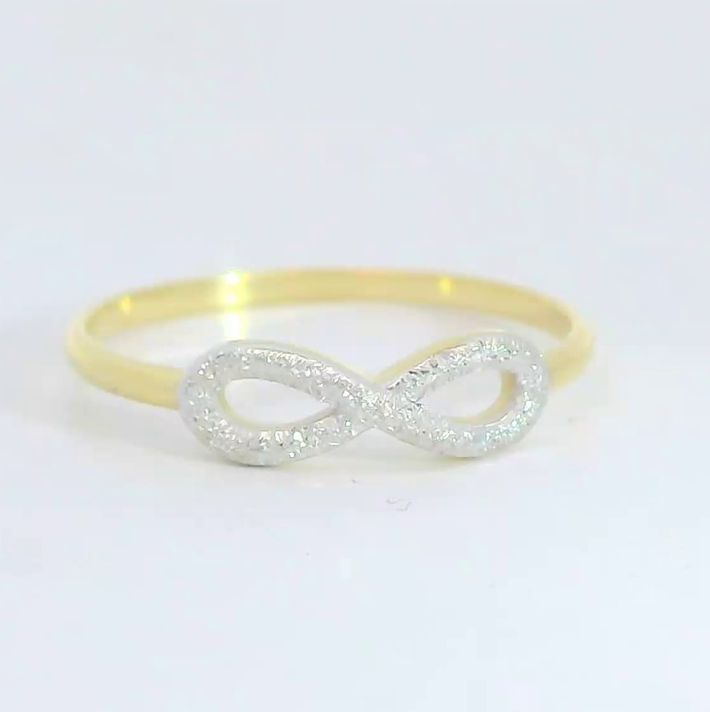 SORTIJA BICOLOR INFINITO SATINADO.9 KILATES
