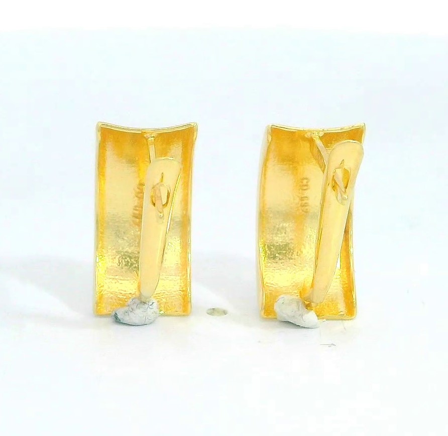 MEDIOS AROS TRICOLOR  CIERRE  CATALAN.13x7MM. 9KILATES