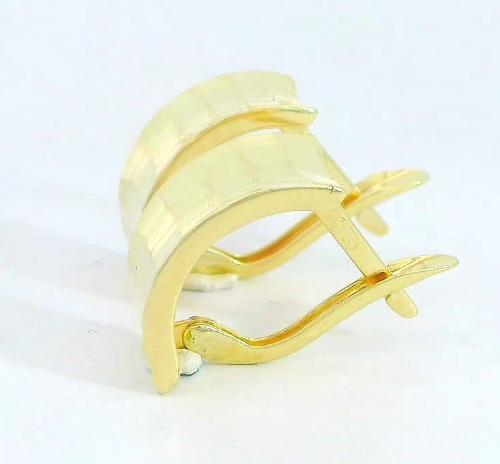 MEDIOS AROS TALLADOS  CIERRE  CATALAN.13x7MM. 9KILATES