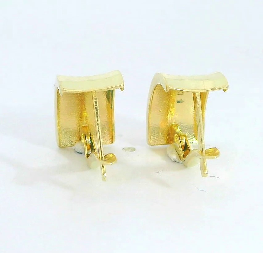 MEDIOS AROS TALLADOS  CIERRE  CATALAN.13x7MM. 9KILATES