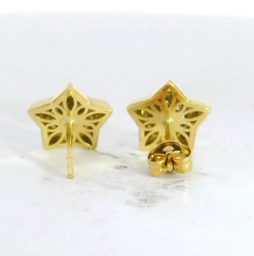 PEND.ESTRELLA CIRCONITA BICOLOR 10MM PRESION