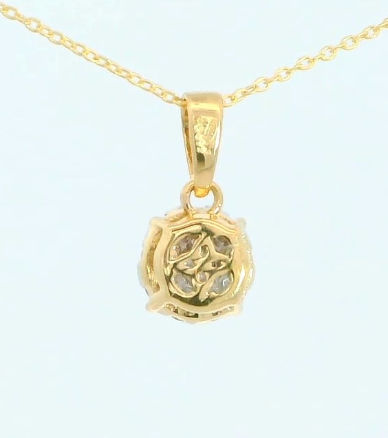 COLGANTE REDONDO 6x6MM 1 BRILLANTE DE  0.06 CT Y 9 DE 0.09 CT H-SI.0.15 CT TW