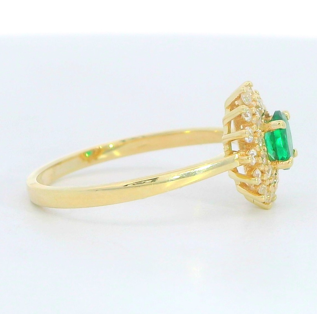 SORTIJA CIRCONITA OVAL COLOR ESMERALDA 5x4MM.9KILATES