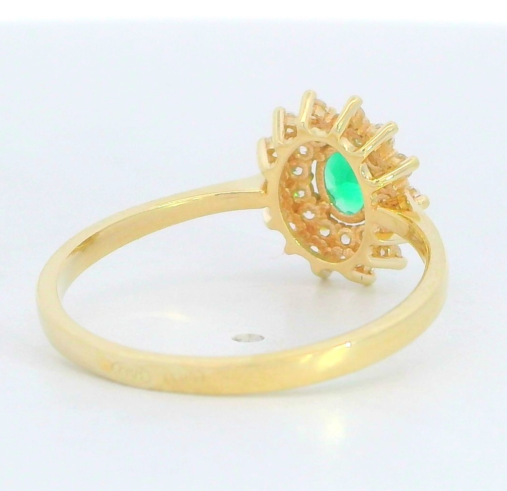 SORTIJA CIRCONITA OVAL COLOR ESMERALDA 5x4MM.9KILATES